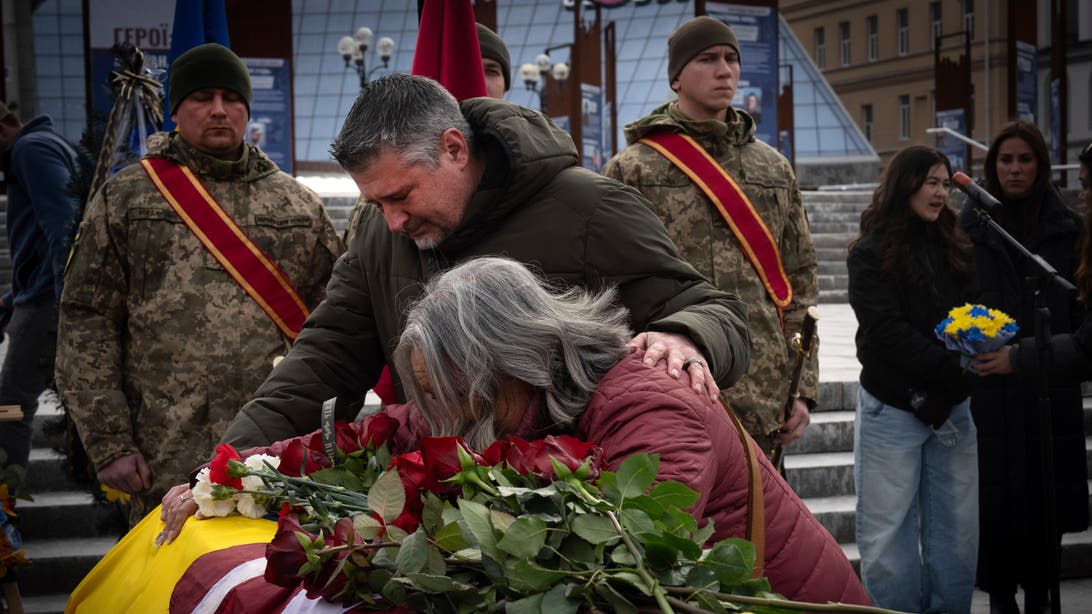 Family of US marine veteran killed in Ukraine tells funeral in Kyiv he died fighting for freedom