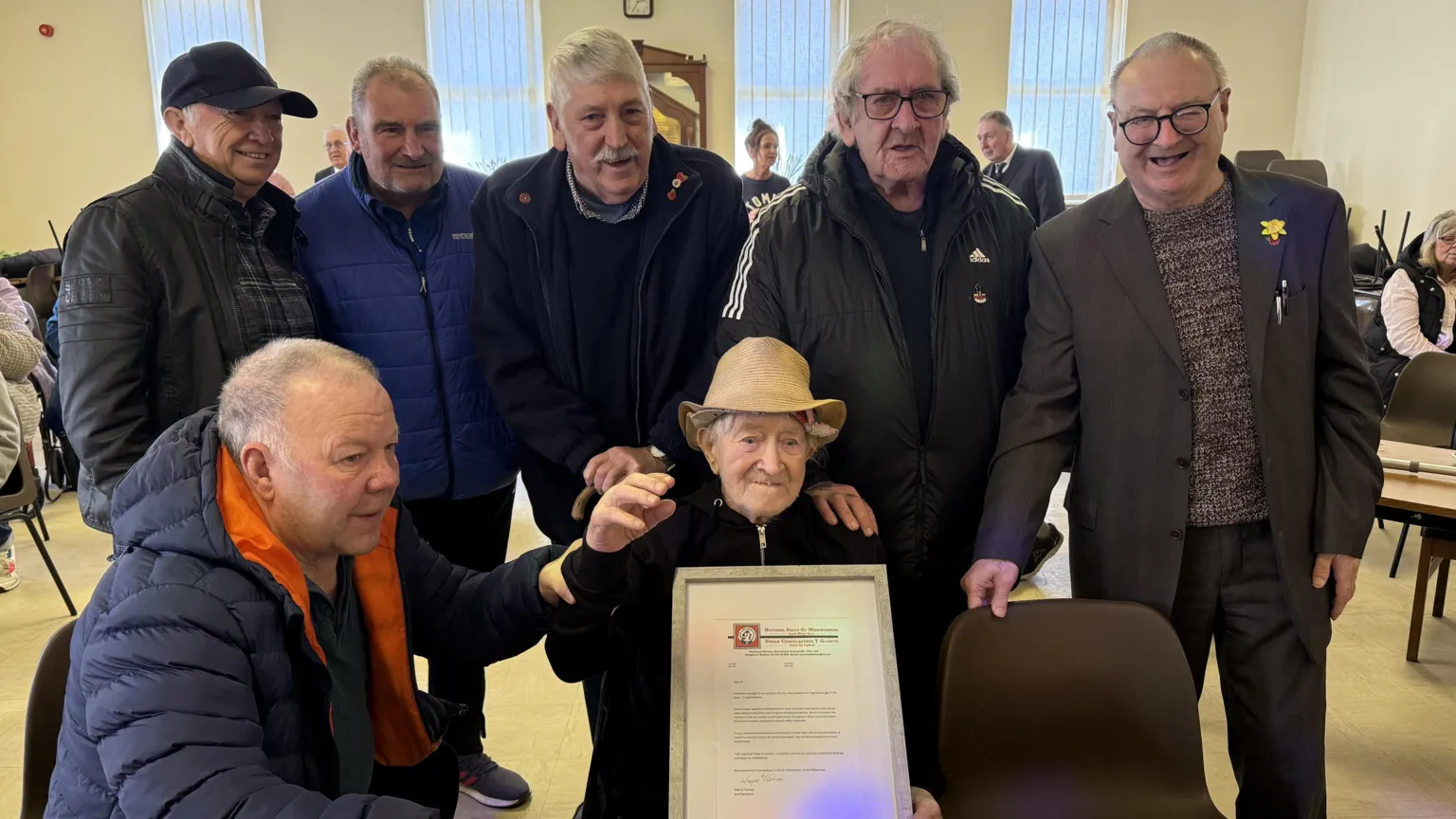 Ebbw Vale: Retired miner celebrates 103rd birthday with party