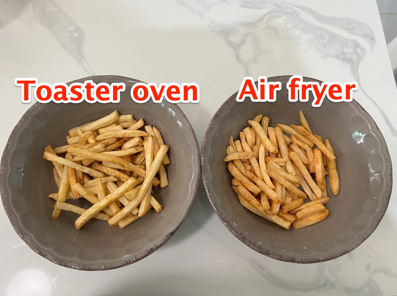 I made frozen fries in my air fryer and toaster oven, and the better appliance gave me perfect results in under 30 minutes