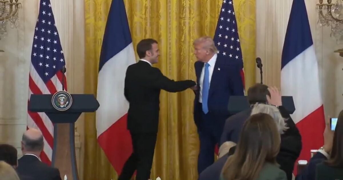 President Trump Practically Dislocates Macron's Shoulder in Power Play Handshake (VIDEO)