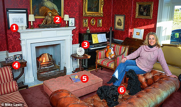 Sarah Beeny in the sitting room of her home in Somerset 