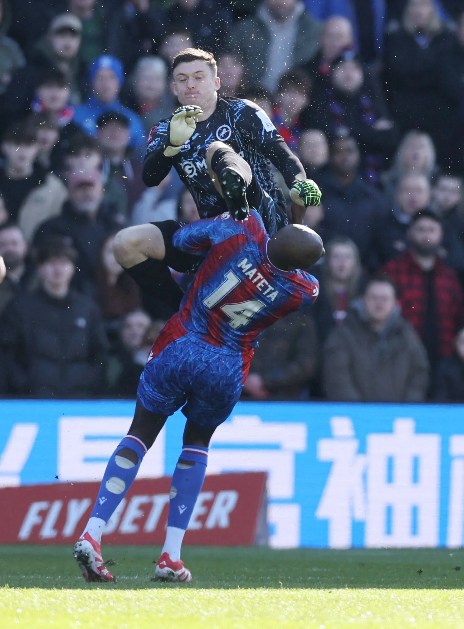 Crystal Palace star Mateta rushed to hospital and given oxygen in worrying scenes after horror kung-fu...