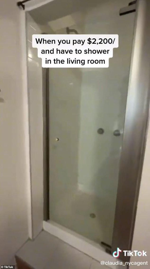 $2,200-per-month NYC apartment has a shower in the LIVING ROOM