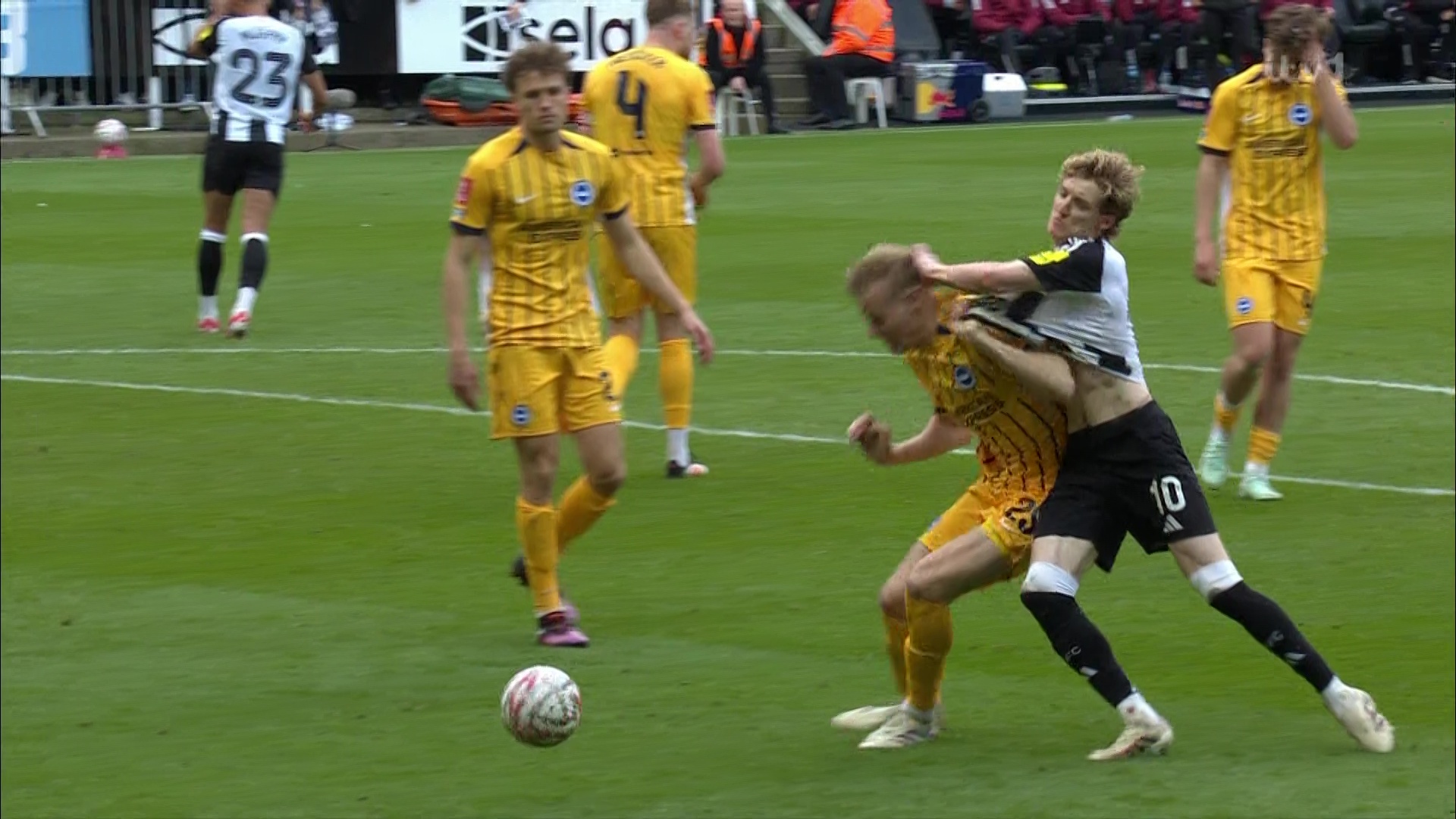 Anthony Gordon BANNED from Carabao Cup final as Newcastle star is sent off for lashing out at Brighton ace...