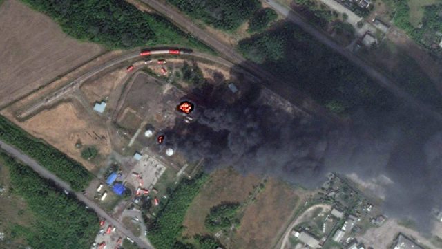 Satellite images reveal how Ukraine has left Russia’s oil industry in flames