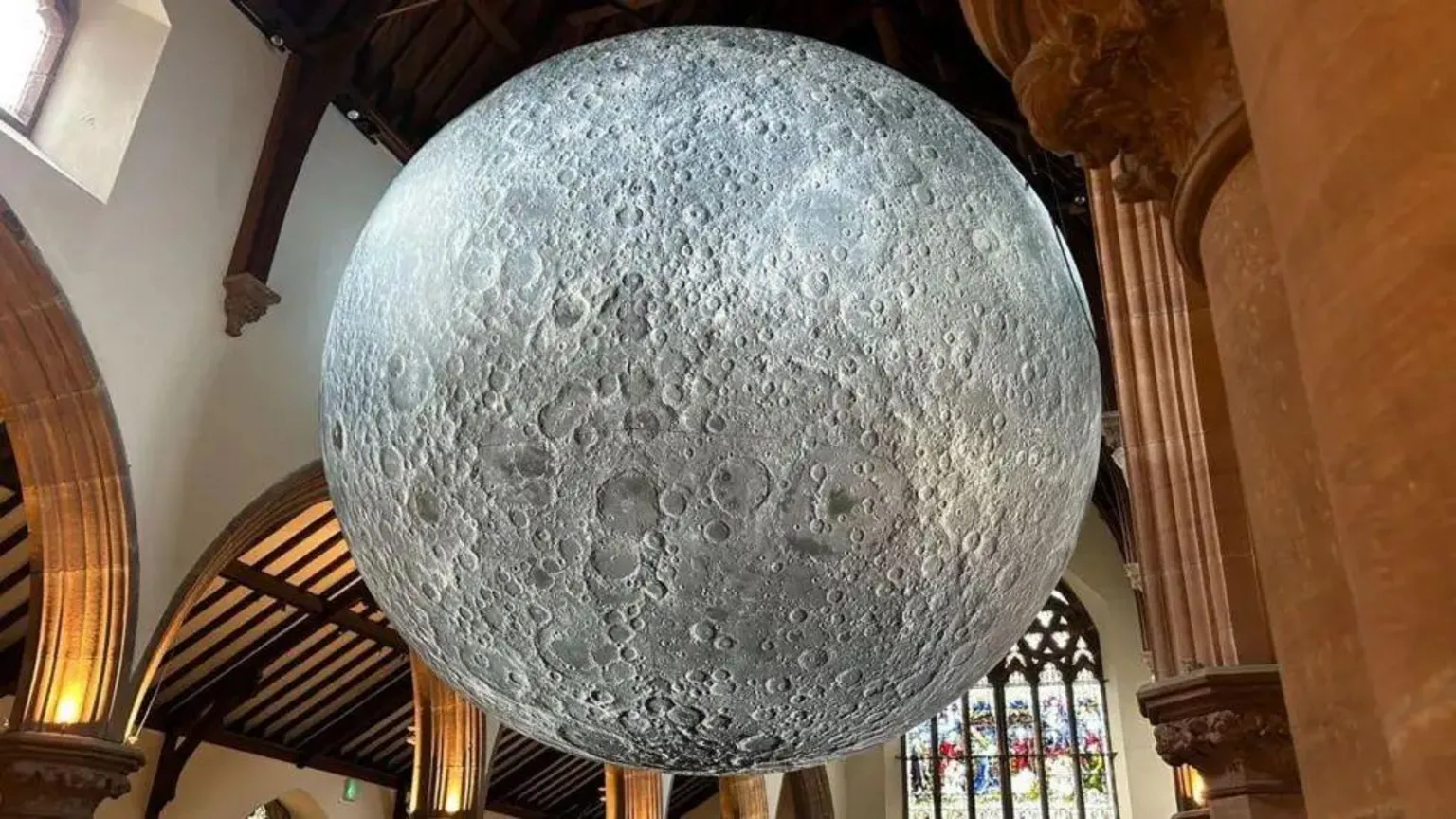 Last chance to see giant sculpture of the moon at Manx Cathedral