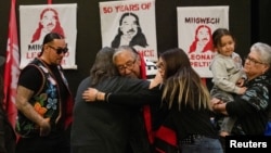 Native American activist Leonard Peltier, freed from prison, welcomed on reservation 