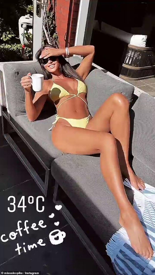 AFL WAG Alex Pike, 44, sizzles in a bikini during Melbourne's heatwave