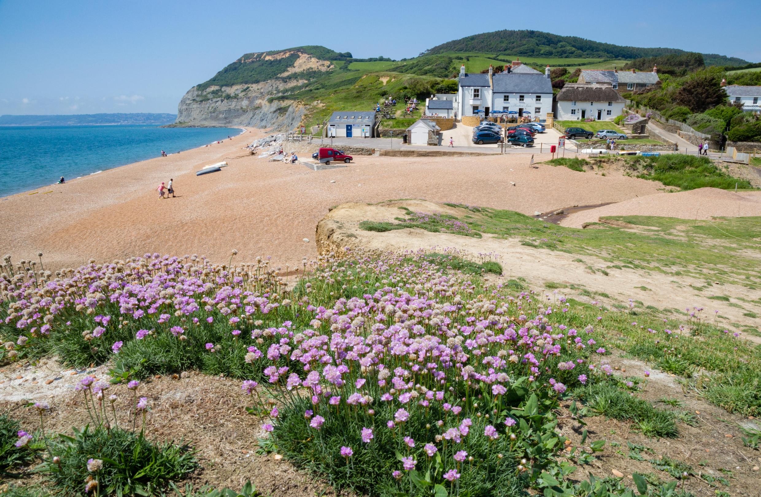 English seaside hamlet with pub right on the beach often overlooked by Brits...