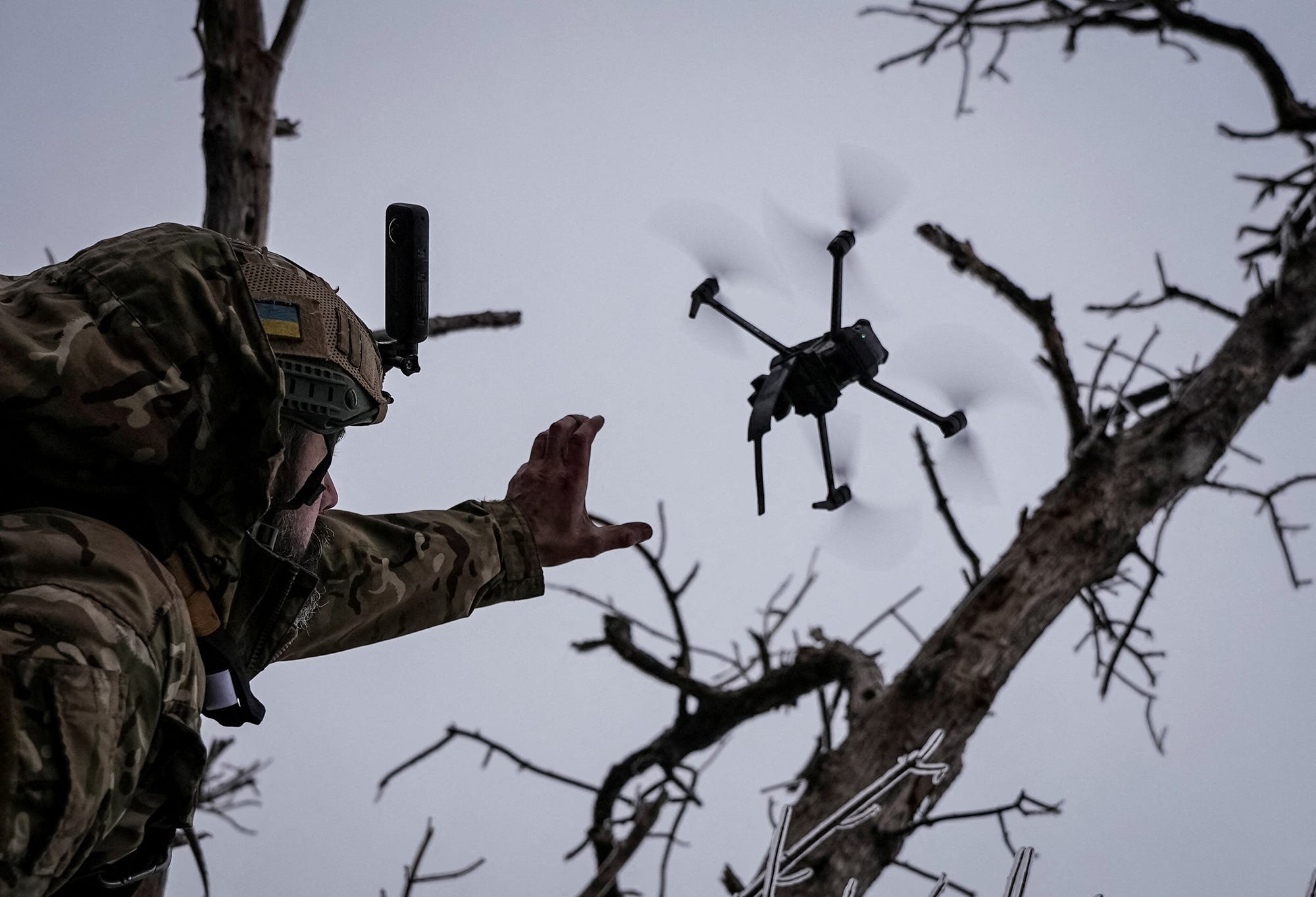 Ukrainian forces are using 'flocks' of FPV drones led by 'queen' drone to attack Russian positions, soldier says