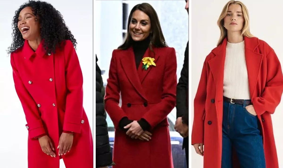 Princes Kate re-wears red Alexander McQueen coat - recreate her look from £70